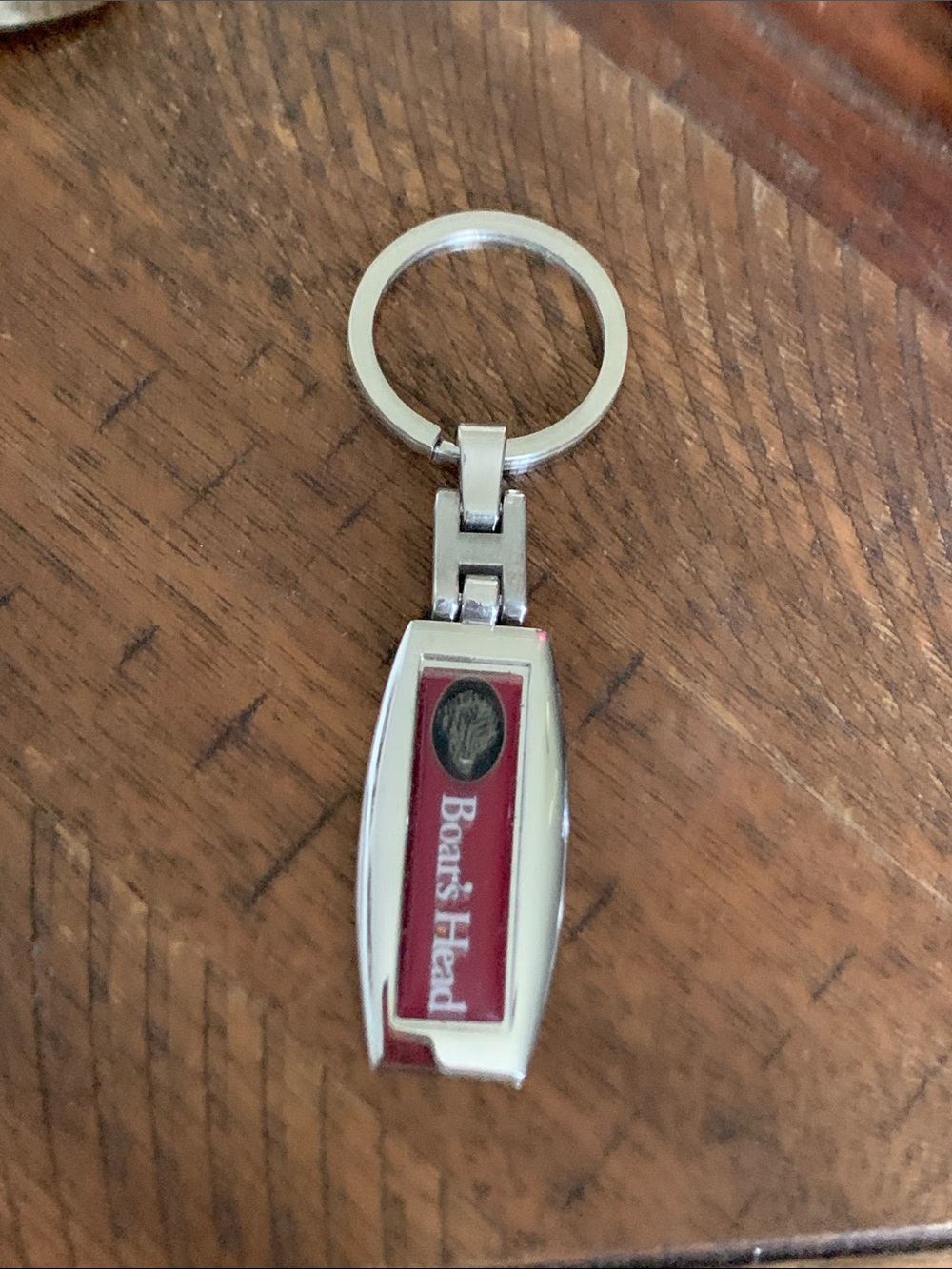 Red and Silver Metal Keychain